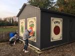 South Campus Garden Shed Mural - Mid-Process 3 by Kate Stewart