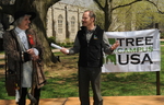 Tree Campus USA ceremony - Walt Cressler and "John Bartram" portrayed by Kirk Brown by Campus Photographer